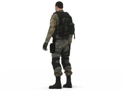  Desert Camo US Soldier Army Combat 3D Character Low-poly 3D model