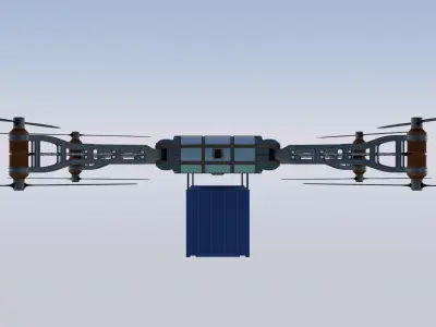 Sci Fi industrial mega Cargo Drone 3D model