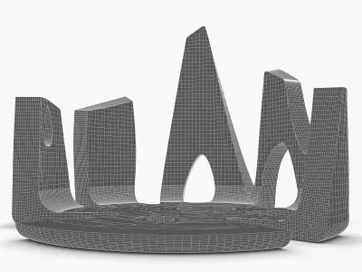 Skyscraper 03  Low-poly 3D model