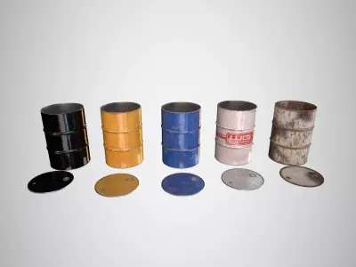 Oil Barrel 2 Open Low-poly 3D model