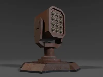 Simple stylized missile turret 4x3 Low-poly 3D model