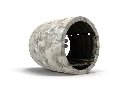 Subway tunnel C Low-poly 3D model