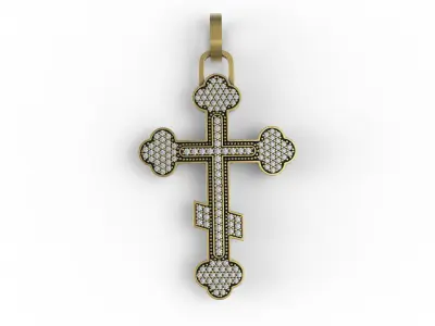 Antique Cross Diamond Pendant 3D print model