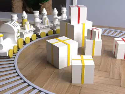 Train 3D Toys Room Low-poly 3D model