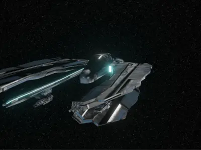 Sci-Fi Single Pilot Spaceship 3D model