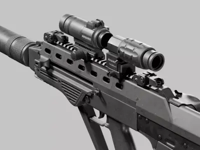 Malyuk Vulcan M Rifle Low-poly 3D model