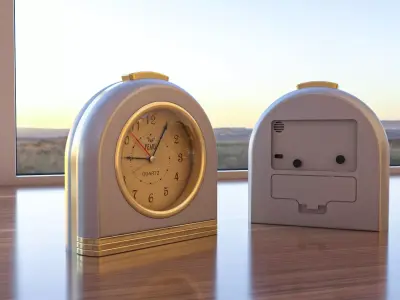 Analog Alarm Clock Small 3d Model 3D model