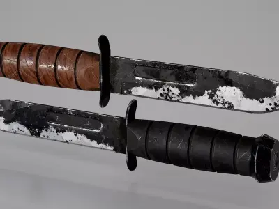 KABAR Military Knife Low-poly 3D model