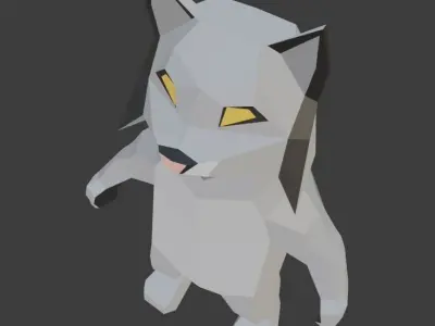 Low Poly Lynx wolf Low-poly 3D model