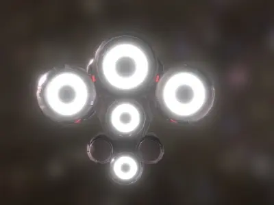 Scifi Space Ship Low-poly 3D model