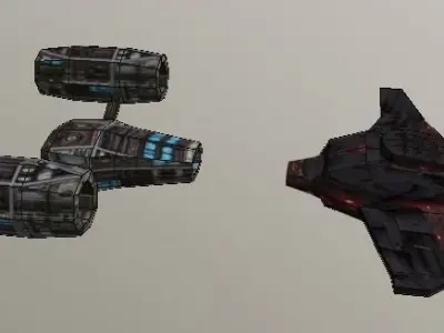 Low poly Modular Space Ships v1 Free low-poly 3D model