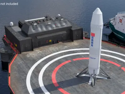 Autonomous Vessel for Rocket Landings and Nebula 1 Rocket  purchase 3D model