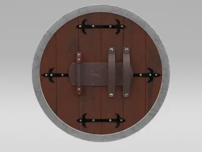 medieval shield Low-poly 3D model 8
