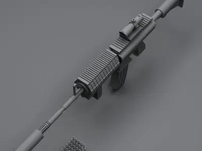 M416 Weapon Low-poly 3D model