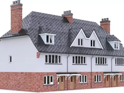 English Brick House 06 Low-poly 3D model