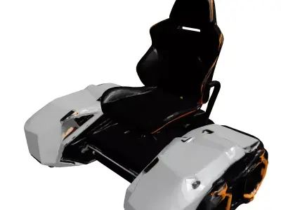 Futuristic Hoverbike Seat Damaged 3D model