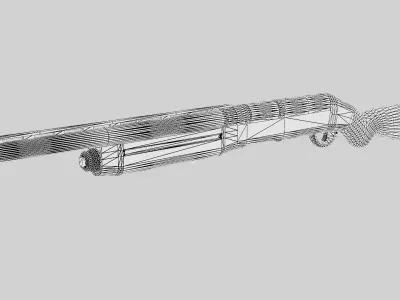 Ornate semi-auto shotgun Low-poly 3D model