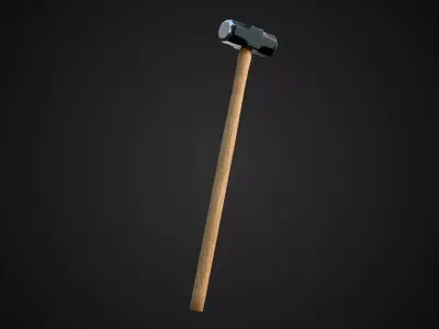 Sledge Hammer Low-poly 3D model
