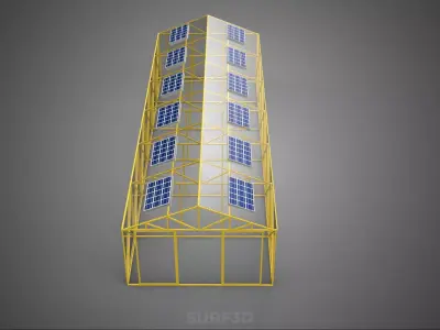 SOLAR POWERED PLANT CROP GREENHOUSE HOTHOUSE GLASSHOUSE GARDEN 3D model