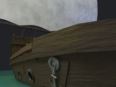 Stylized Pirate Ship 3D model