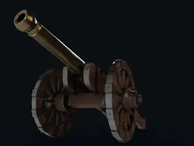 18th Cannon Low-poly 3D model