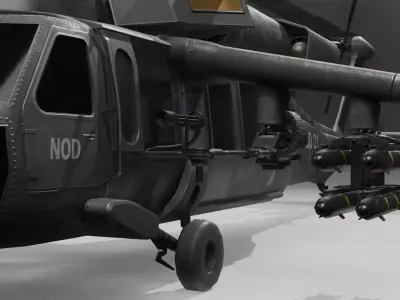UH60 Black Hawk With Guns and Missiles PBR 4K Textures Low-poly 3D model