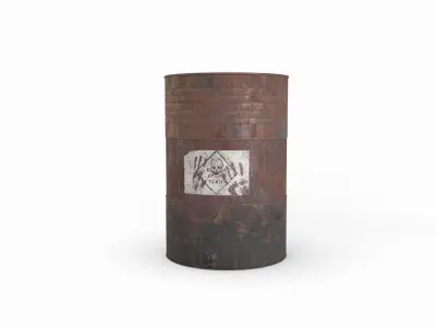 Barrel with graffiti 3D model