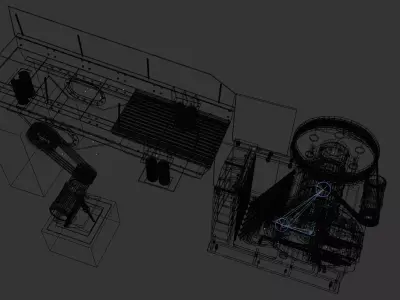 Vibrating Feeder and Jaw Crusher Mining Machine Equipment 3D model