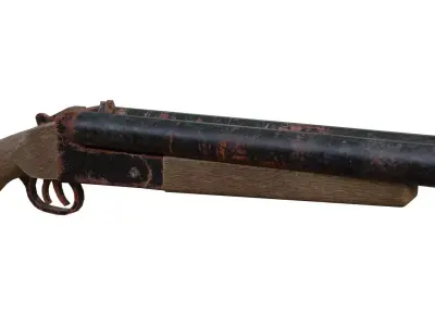 Shotgun Sawed-off Low-poly 3D model