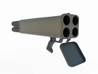 Future sci-fi weapon rocket launcher 3D model