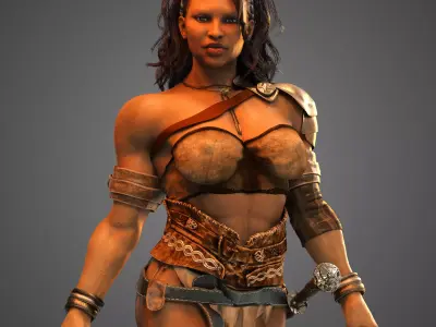 African Amazon Warrior 3D model