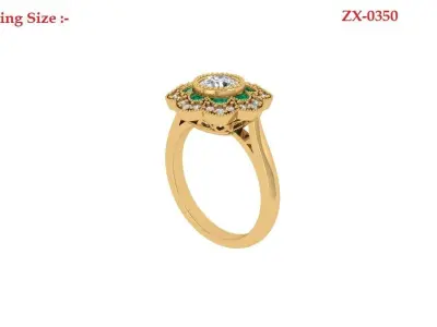 Art Deco Ring 3D print model 34