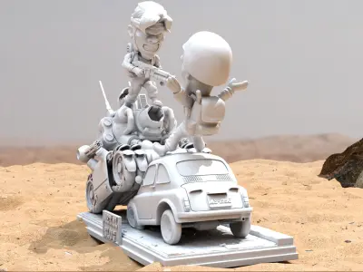 Metal Slug Diorama STL for 3D printing 3D print model