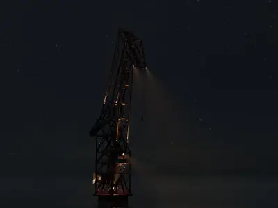 Harbor crane Low-poly 3D model purchase