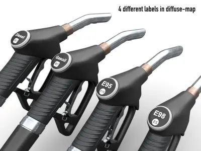 Fuel Pump Gas Nozzle Low-poly 3D model