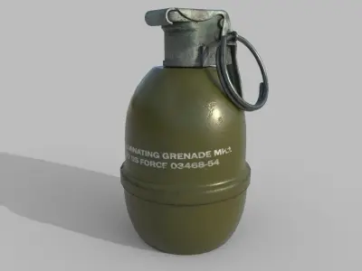 MK1 Illumination Hand Grenade Game Ready 2 LODs Low-poly 3D model