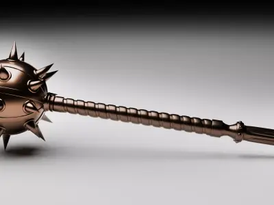 Battle mace high-poly model for 3D printing and CNC machines  3D print model