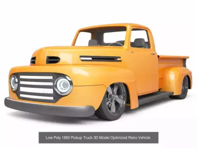 5 Low Poly Vintage Car Pickup Pack Retro Vehicle Bundle low-poly