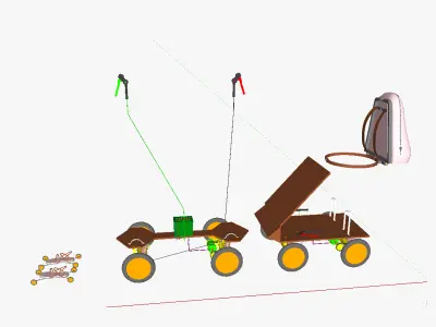 AT rollerskates and mountainboard 3D model