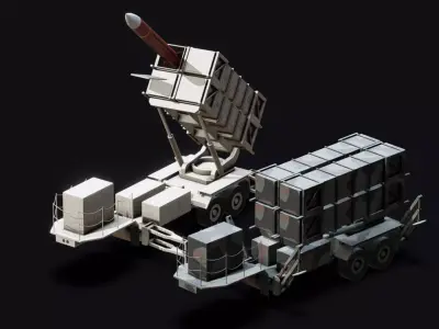 Surface to Air Missile Launcher Low-poly 3D model