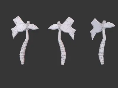 Axe Pack D Low-poly 3D model