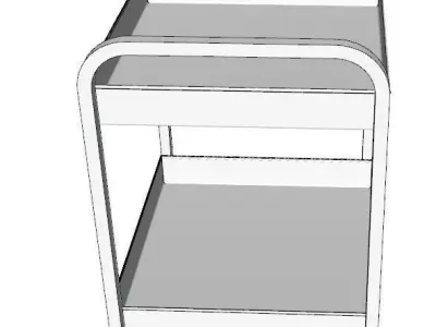 service trolley double deck with deep top 3D model