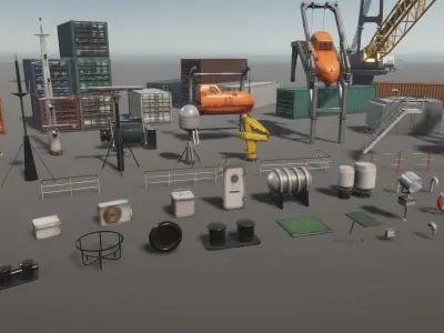 Ship Props Pack Low-poly 3D model