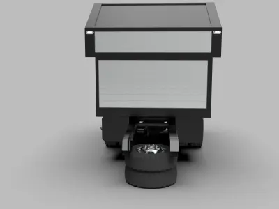 Aluminum Cargo Box Truck Low-poly 3D model