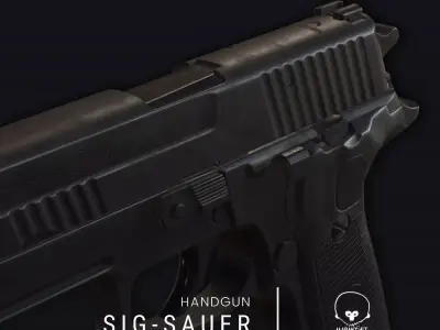 SIG-Sauer P229 Low-poly 3D model