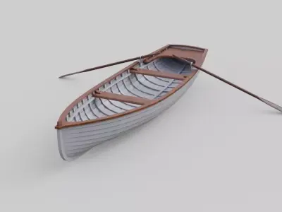 Rowboat 1B Low-poly 3D model