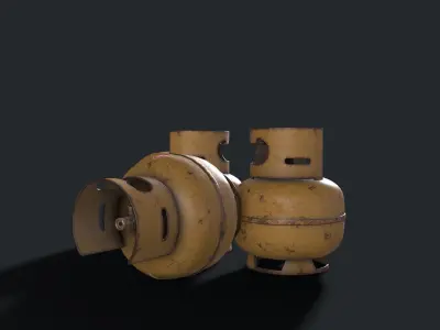 3kg Gas Cylinder Low-poly 3D model