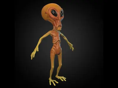 Alien humanoid Low-poly 3D model order