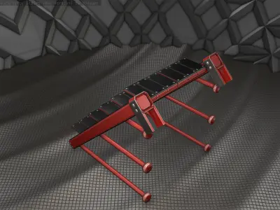 Sci-Fi Stairs - 13- Red Version Low-poly 3D model