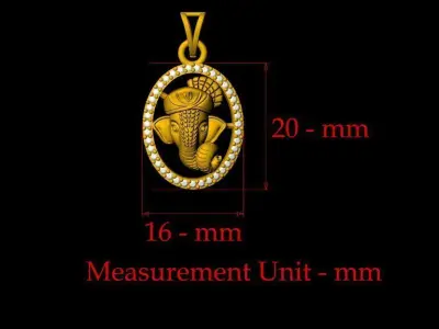 Ovel Ganapati Pendant - 0085  3D print model